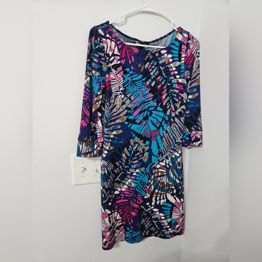 Vibrant Multicolor Leaf Print Dress